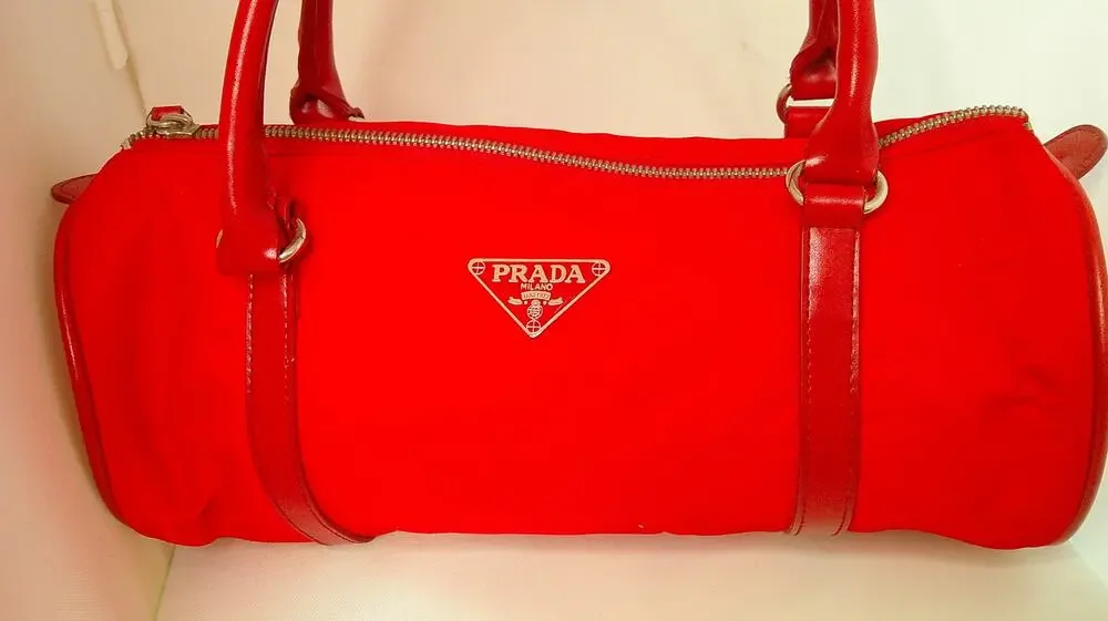 Fashion Satchel Bag Red Tessuto Nylon Designer Inspired